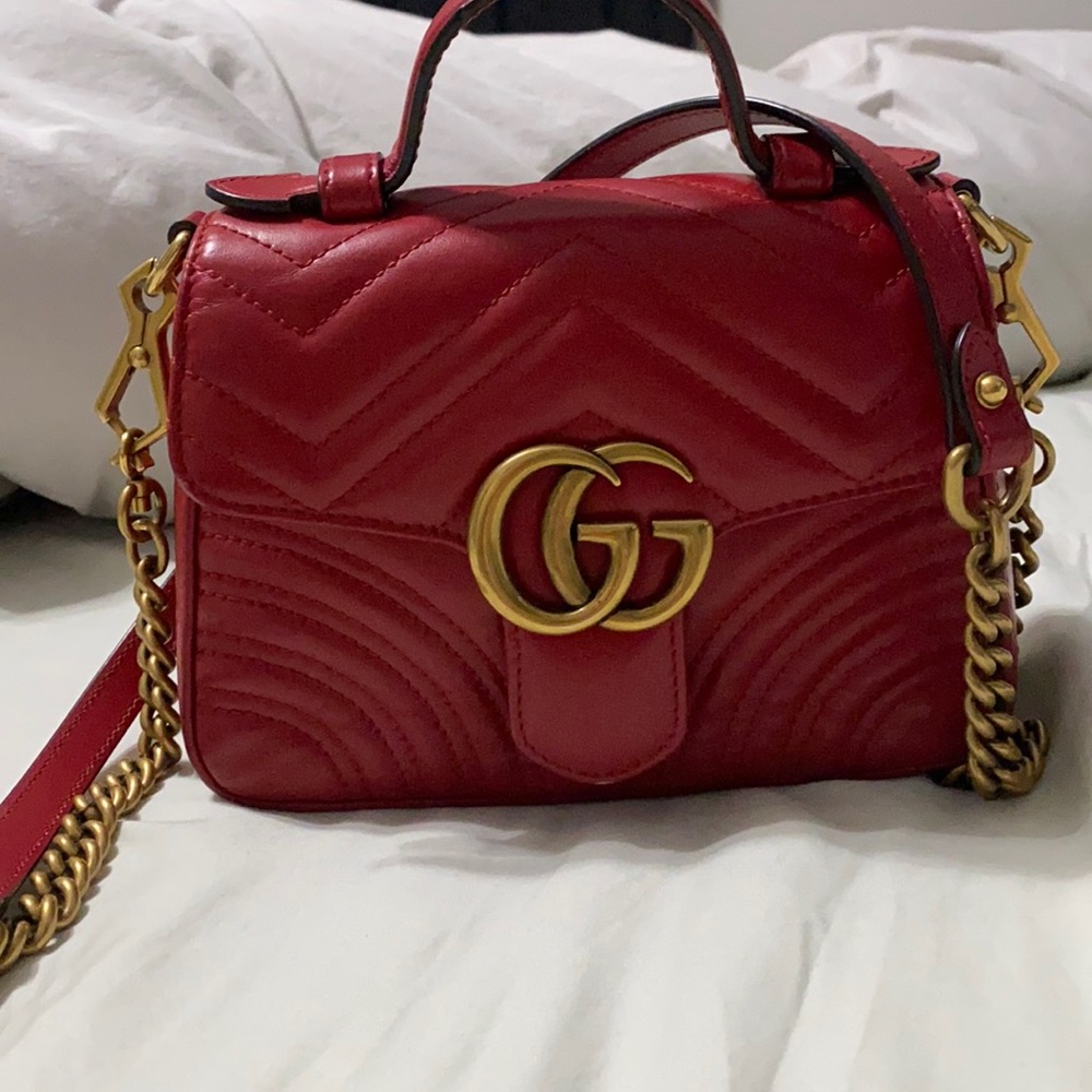 GG Marmont mini top handle bag